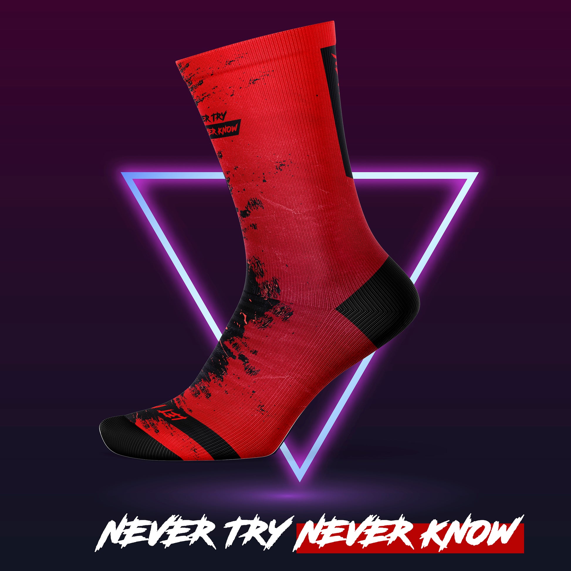 Calcetín Deportivo SOCK NEVER TRY NEVER KNOW - DOPAMINEOFICIAL